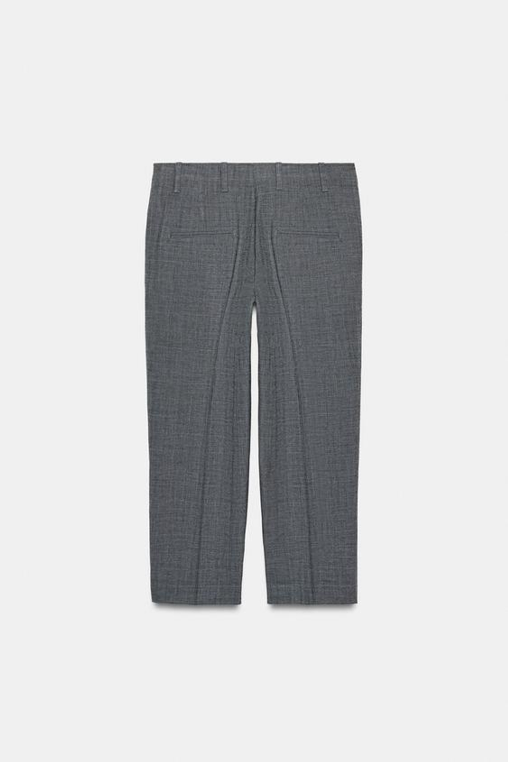 ZARA БРЮКИ ПРЯМОГО КРОЯ В КЛЕТКУ — ZW COLLECTION, СЕРЫЙ