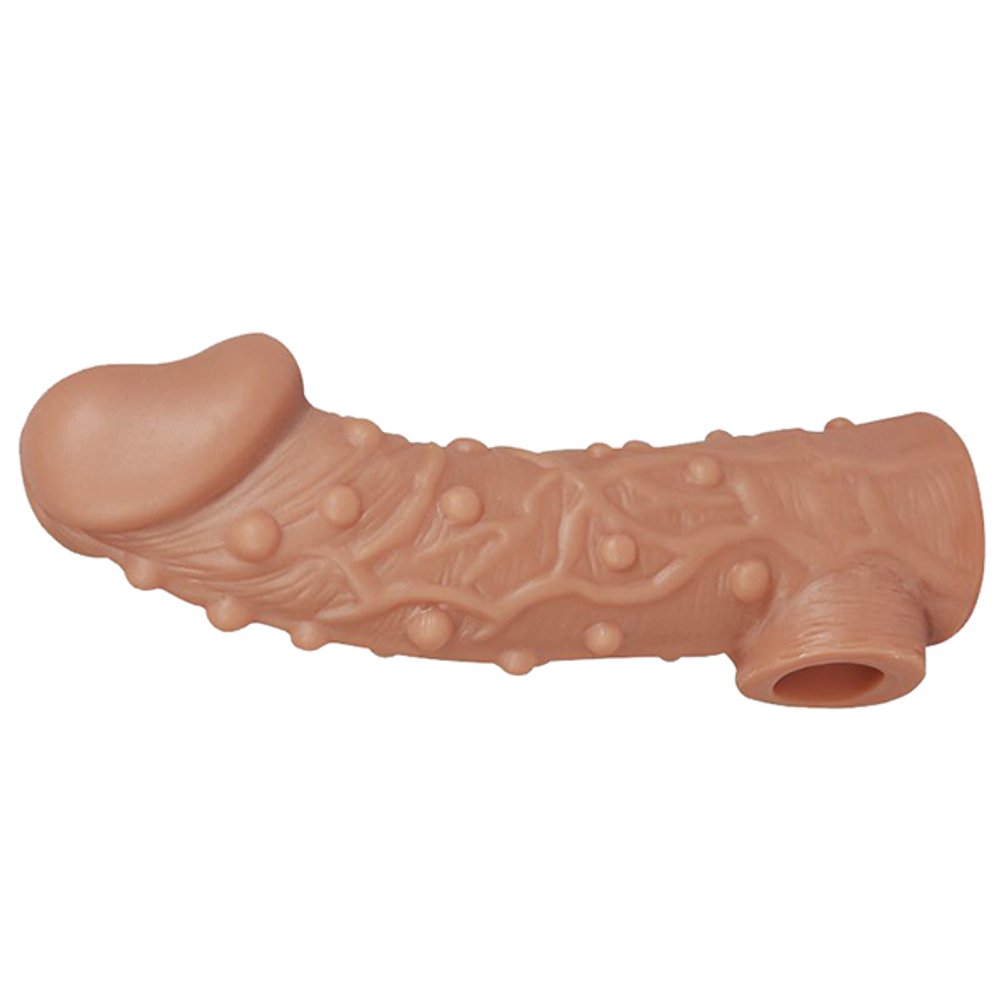 Телесная насадка на фаллос 15,6см с отверстием для мошонки Kokos Cock Sleeve 002 Size M