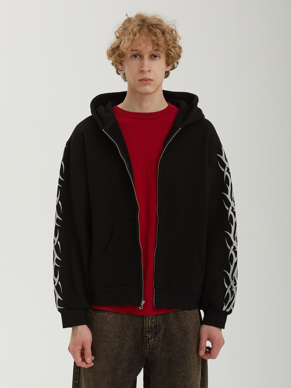 Мужская Толстовка Black Tribal Zip Up