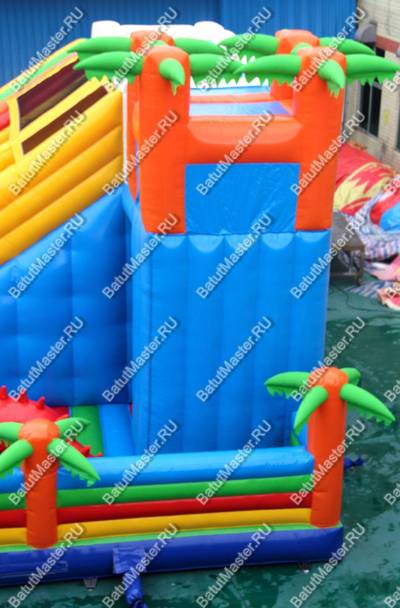 Надувной батут горка "Парк Юрского периода"