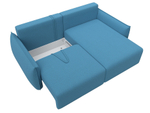 Диван угловой Лига-051 НПБ угол универсальный РОГОЖКА Амур 10 голубой