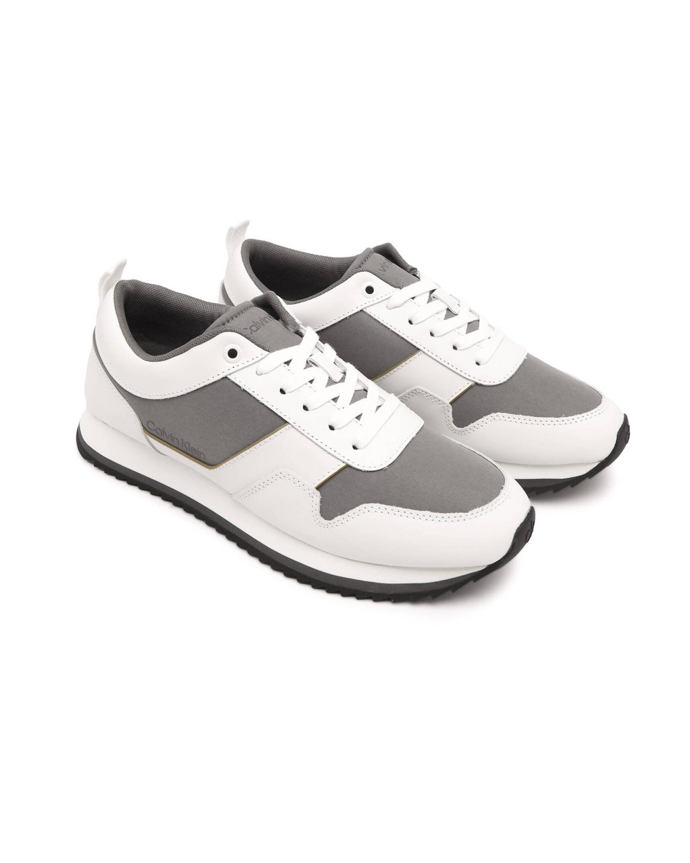 Кожаные кроссовки low top lace up mix Calvin Klein - белый(HM0HM00741)