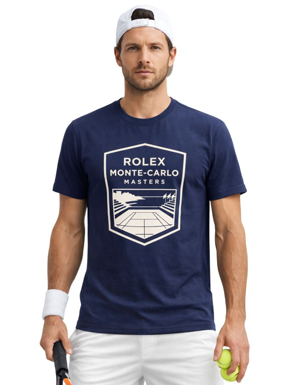 Мужская теннисная футболка Monte-Carlo Rolex Masters Logo Print - navy