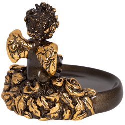 Мыльница Ангел с розами Бронза