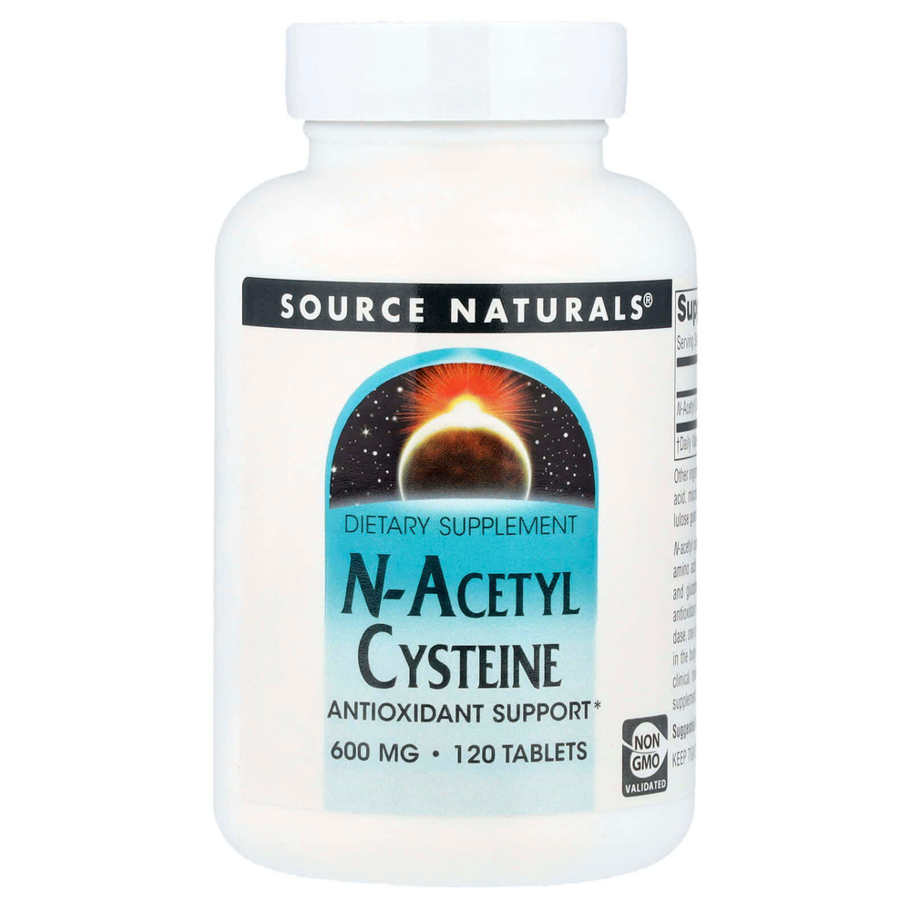 Source Naturals, N-ацетилцистеин, 600 мг, 120 таблеток