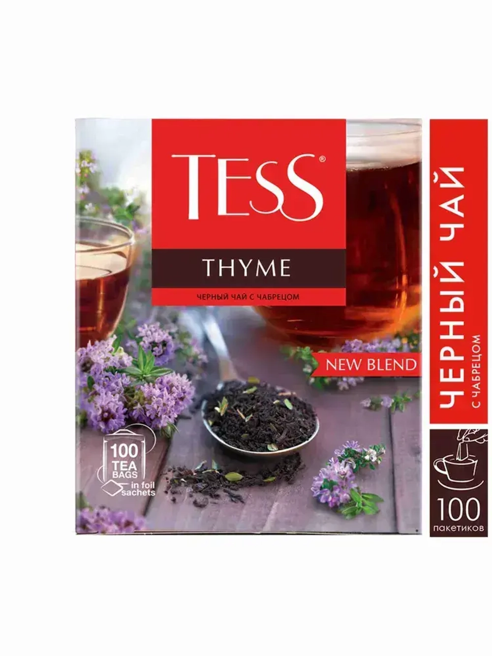 Чай в пакетиках черный Tess Thyme чабрец, 100 шт