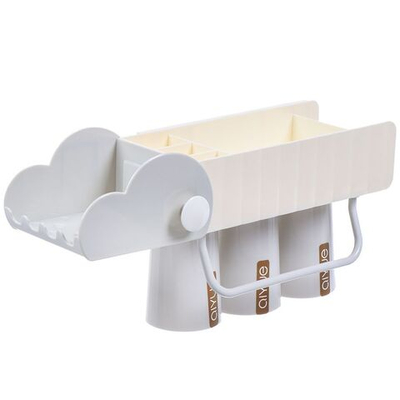 Полка для ванной пластик, настен, 1 яр, прямая, 35х11х17 см, бел, Y9-224