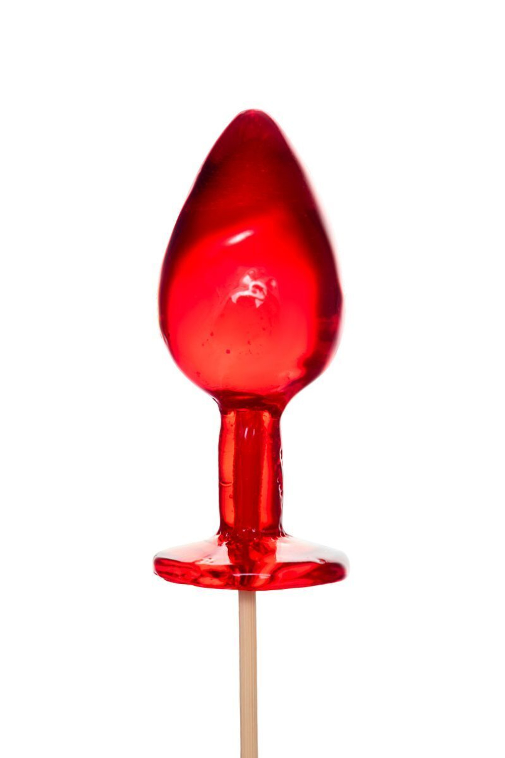 Красный леденец в форме малой анальной пробки со вкусом виски (Цвет: красный)
