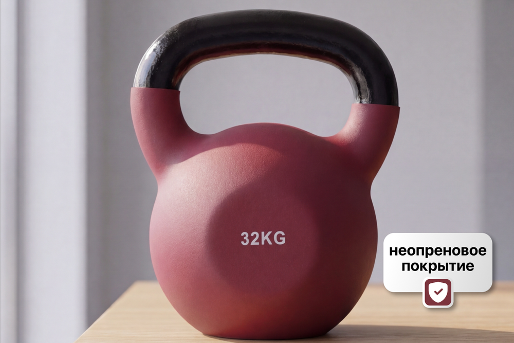Гиря чугунная неопрен 32 кг (модель: К-5) VictoryFit VF-KN320