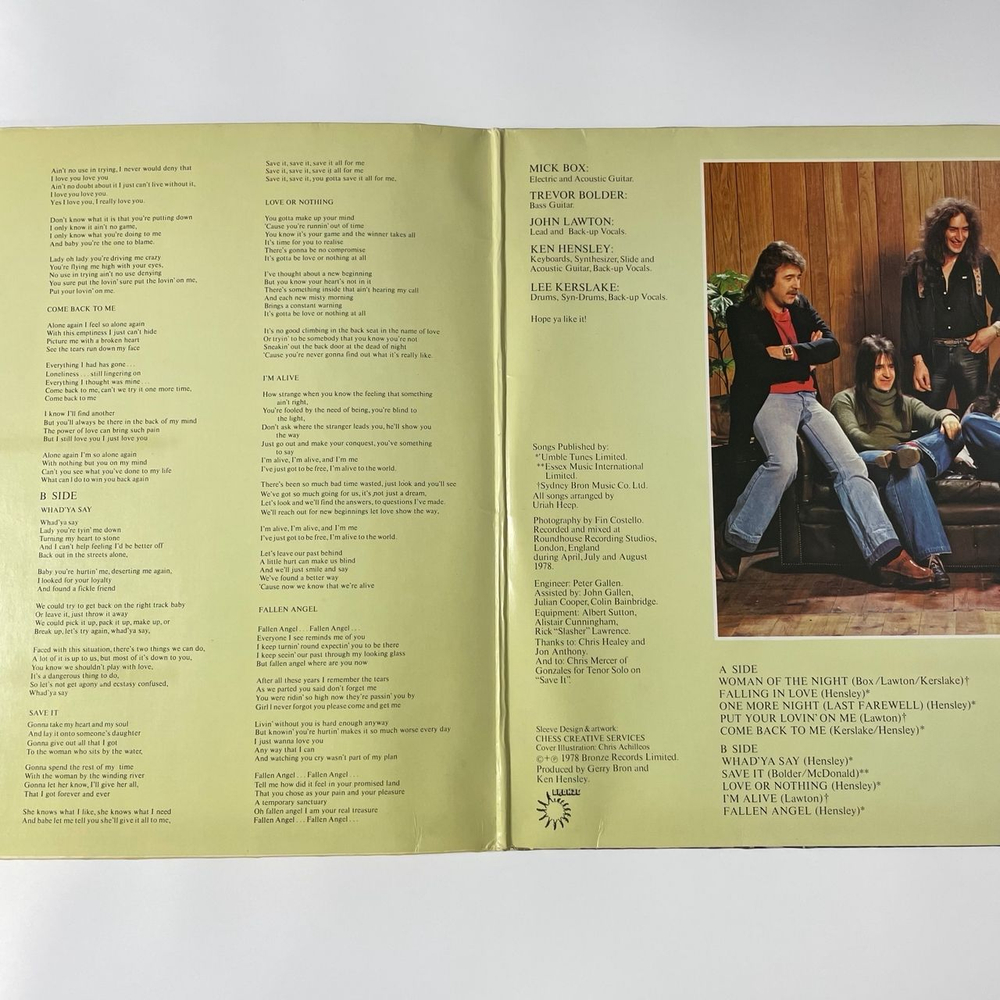 Винтажная виниловая пластинка LP Uriah Heep Fallen Angel (Германия 1978)