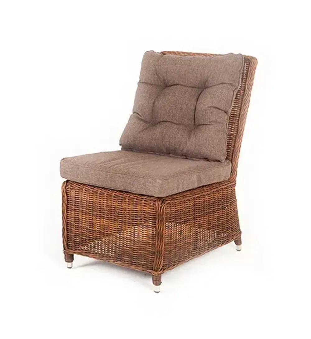 "Бергамо" плетеный центральный модуль дивана, цвет коричневый