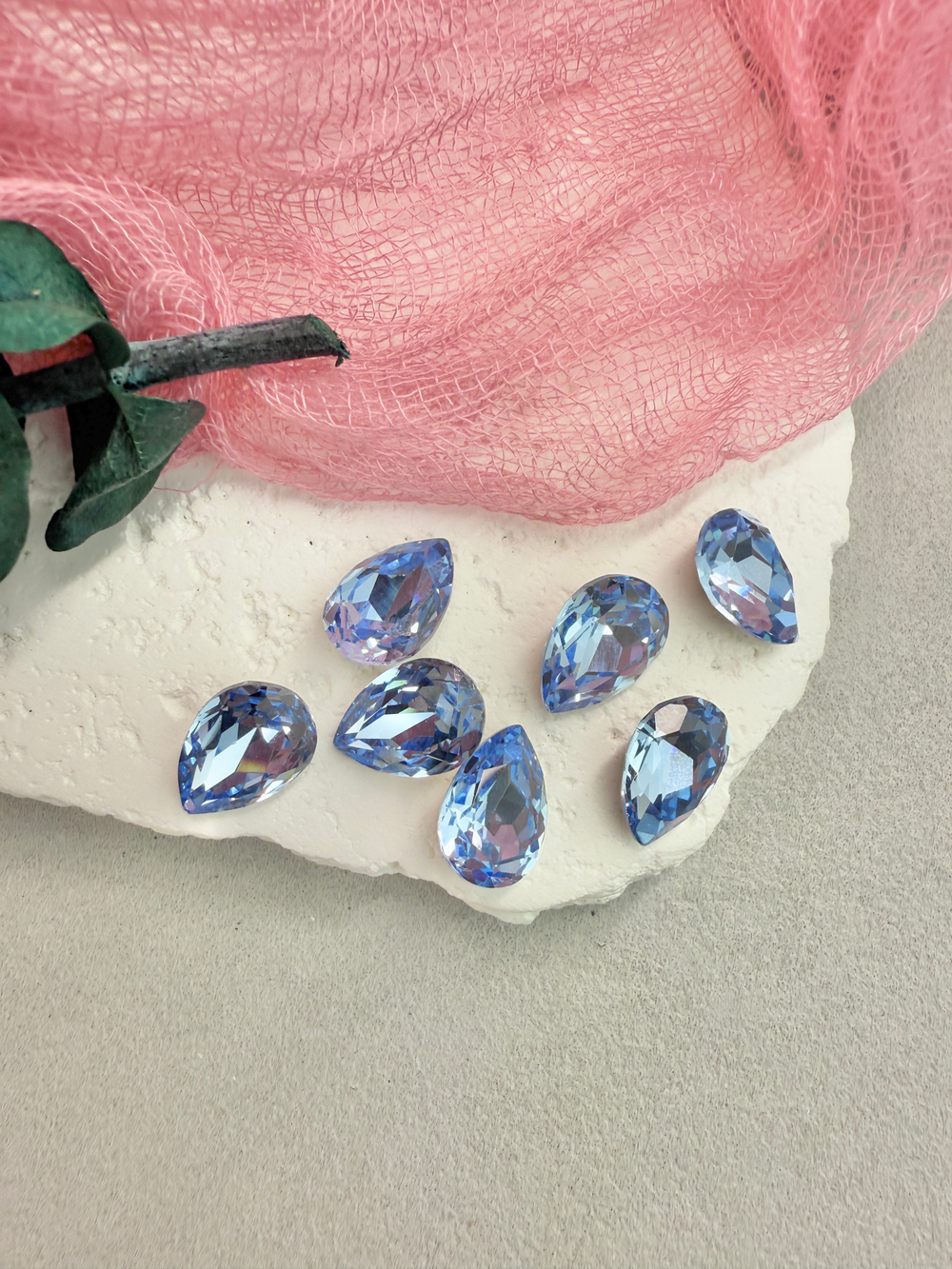 Капля Drop 14*10 мм, Light sapphire