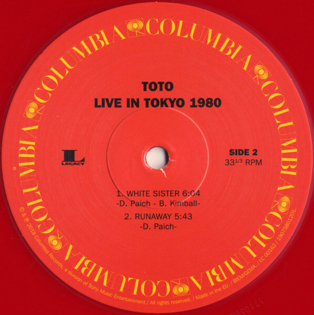 Toto / Live In Tokyo 1980 (Coloured Vinyl)(LP)