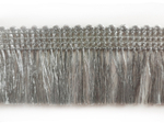 Бахрома-щётка  металлизированная люрекс 3,5см серебро