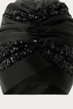 ZARA X MARISA BERENSON КОМБИНИРОВАННЫЙ ТЮРБАН, ЧЕРНЫЙ