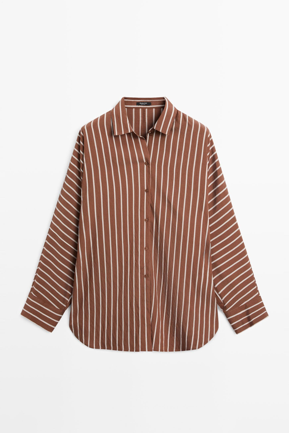 Massimo Dutti Струящаяся рубашка в полоску с рукавами «летучая мышь», пестро-коричневый