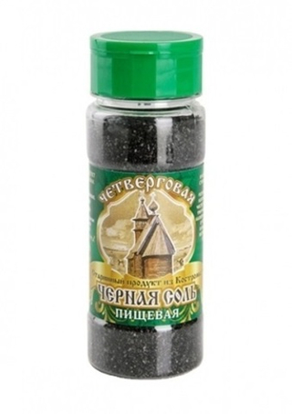 Соль пищевая черная Четверговая из Костромы,  солонка, 150 г