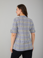 Блузка БЛ-122/синежелтая-клетка