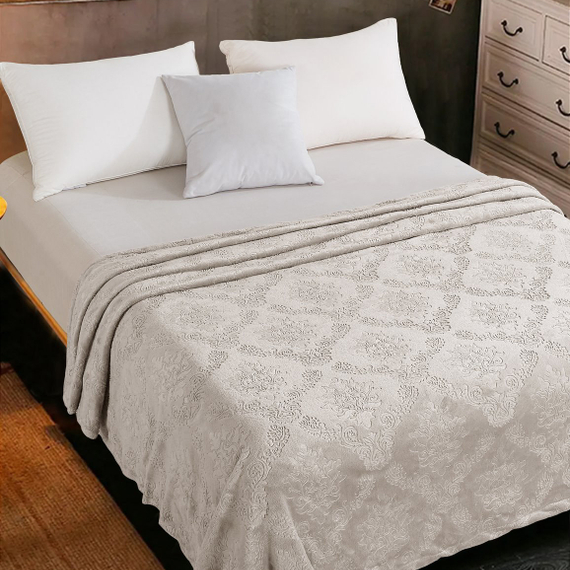 Велсофт тисненый "Слоновая кость" | ш.220 см | 265 г/м² | полиэстер-100%