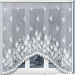 Занавеска "ФМ. ТЮЛЬПАНЫ" модель 471 рис. 2-15-22А, на шторной ленте, цвет белый, Россия.