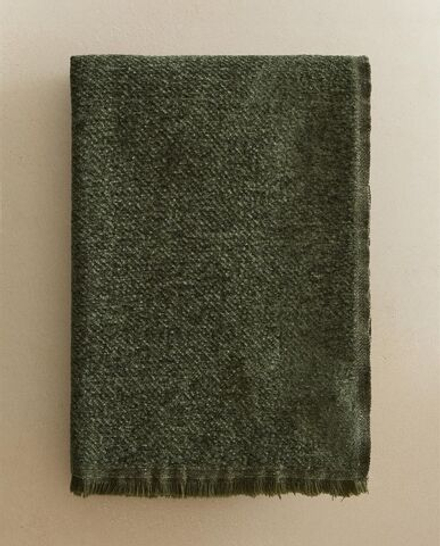 Zara Home - Плед синели, зеленый, 140x190 см