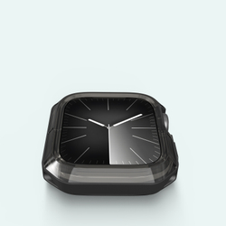 Чехол-бампер прозрачный с черными вставками от Dux Ducis для часов Apple Watch 45мм на модели 7, 8 и 9 серии, серия Tamo Series Case