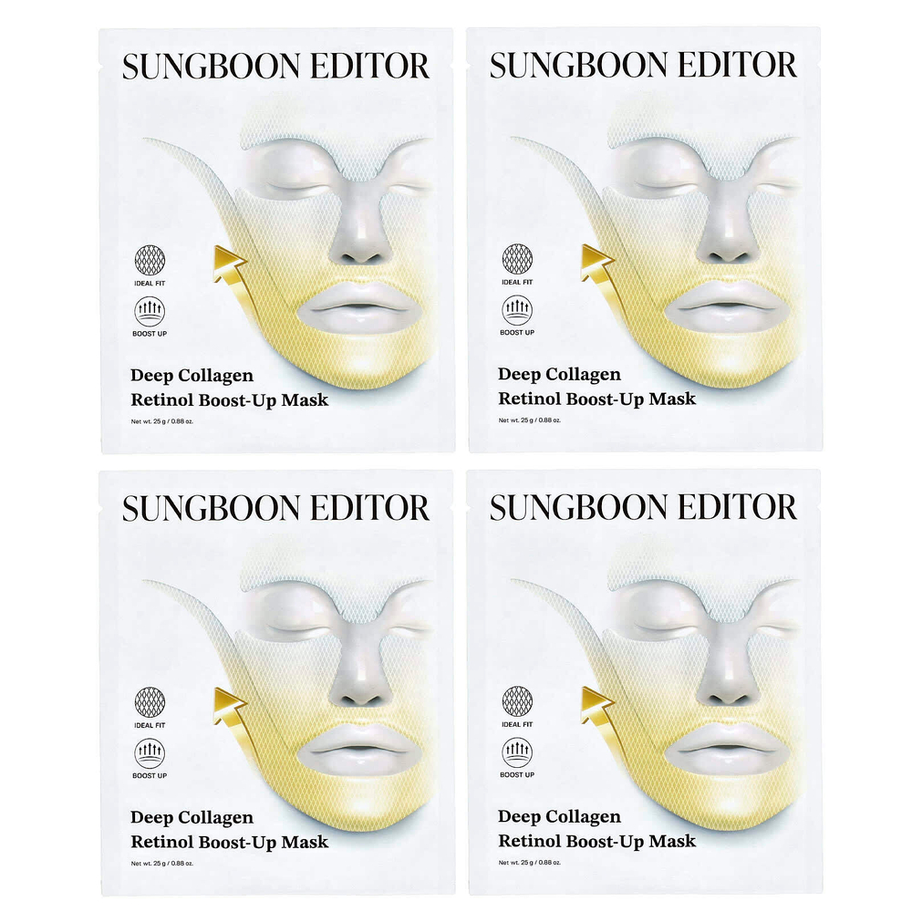 Sungboon Editor, Маска для лица с глубоким коллагеном и ретинолом, 4 шт., 25 г (0,88 унции)