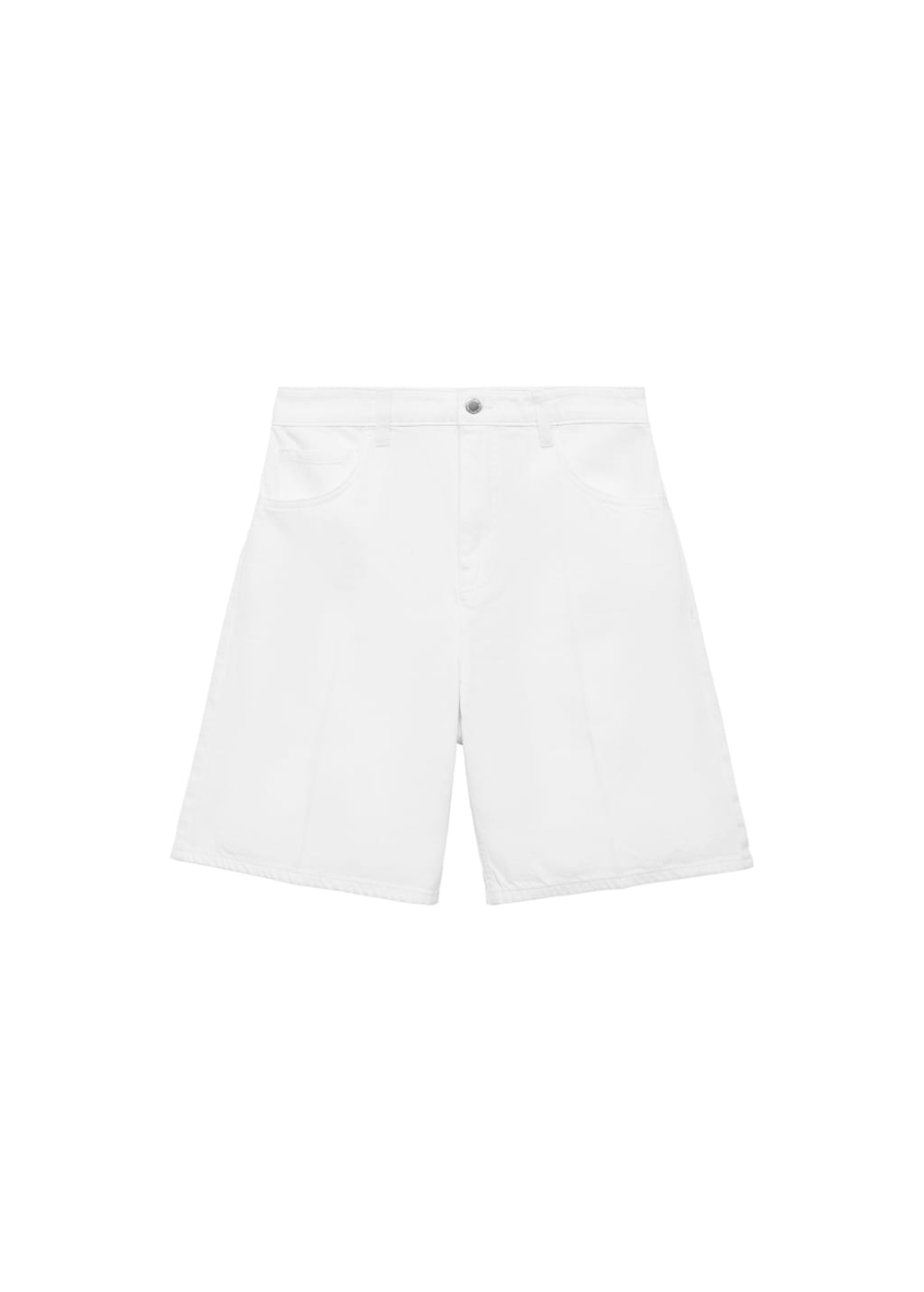 Прямые джинсовые бермуды с высокой посадкой