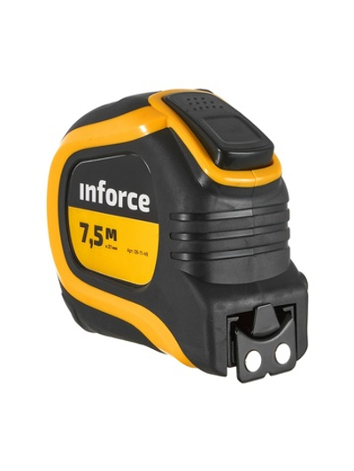 Измерительная рулетка с нейлоновым ярким покрытием и магнитным зацепом 7.5x27мм Inforce 06-11-49