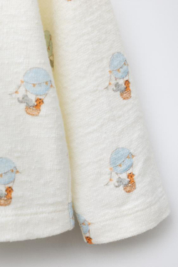 ZARA КУРТКА С ПРИНТОМ, ЭКРЮ