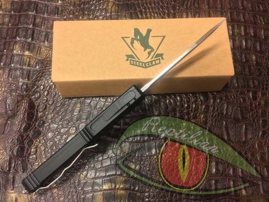 Складной нож Steelclaw MIC03 выкидной фронтального выброса c клинком из стали D2, рукоять алюминий