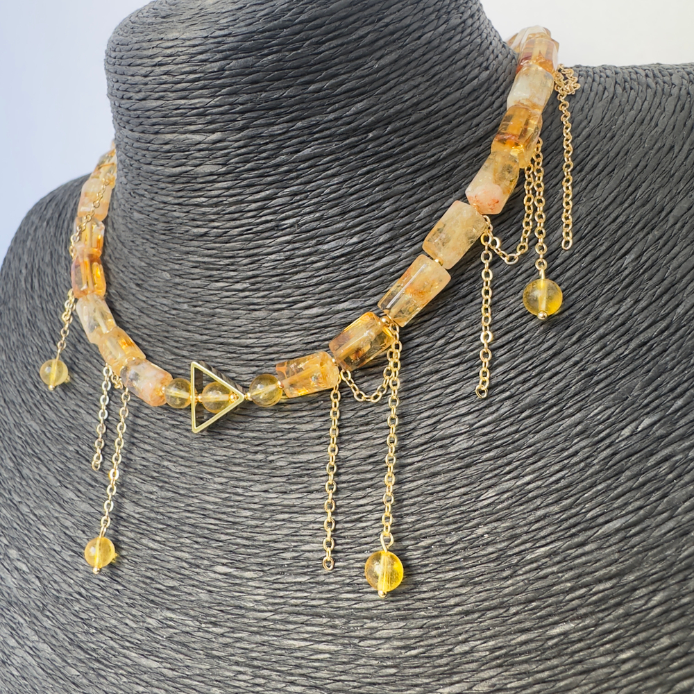 Колье «Солнечный Дождь» — натуральный цитрин