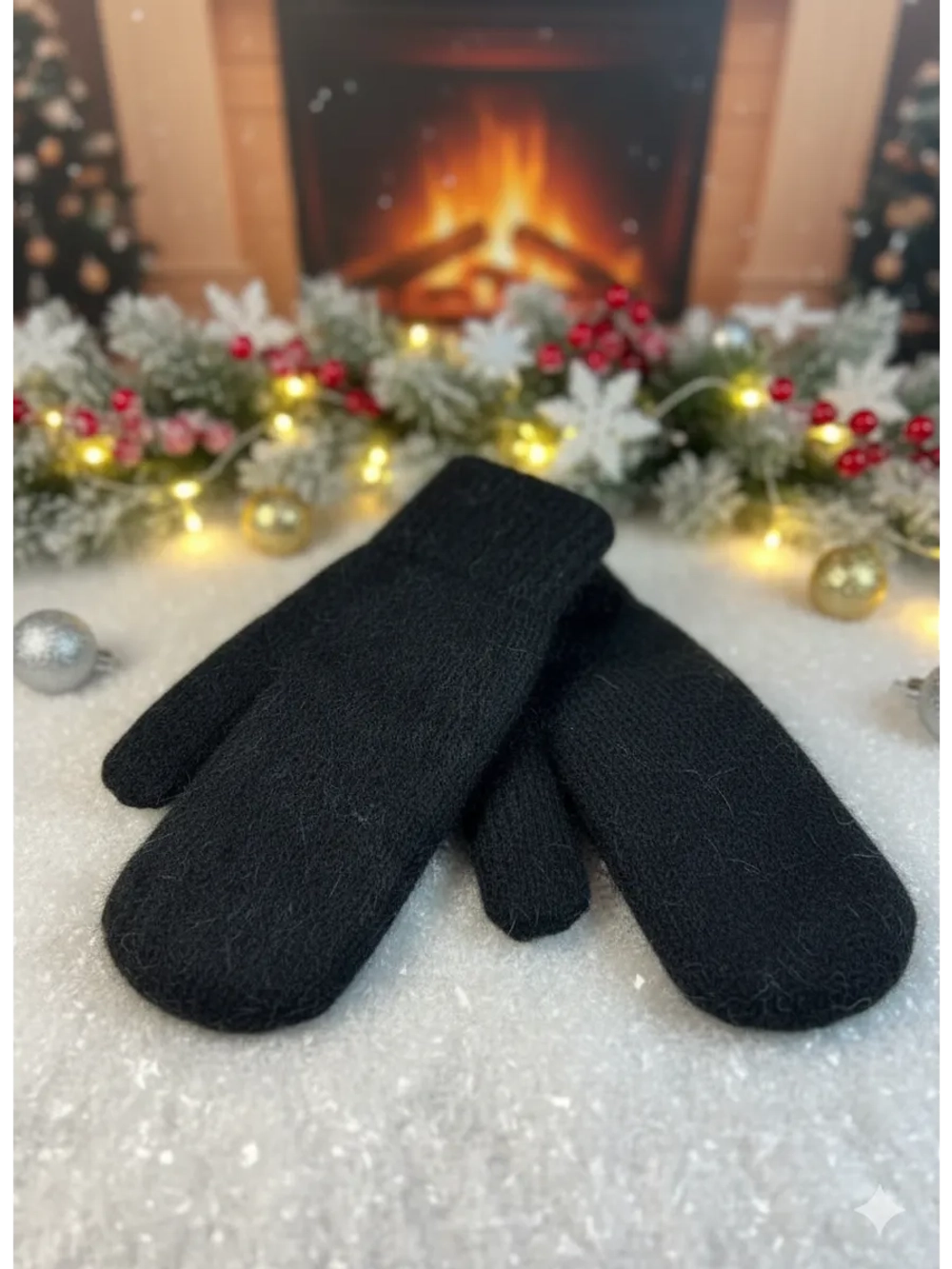 Варежки зимние теплые пушистые ангора