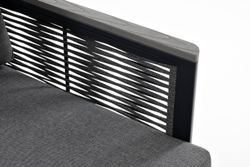 "Сан Ремо" кресло плетеное из роупа садовое, каркас алюминий темно-серый, роуп серый, ткань серая