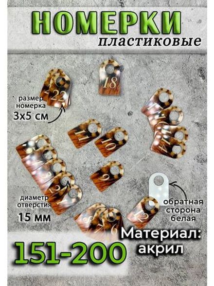 Номерки для ключей акрил 3х5 см