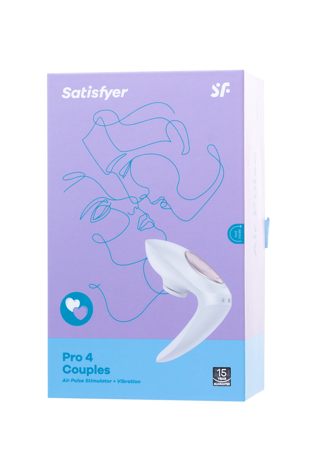 Стимулятор для пар Satisfyer Pro 4 Couples, вакуум-волновой бесконтактный, силикон, белый, 19,5 см.