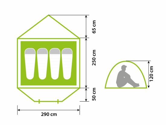 Палатка автоматическая 4-х местная Норфин Хейк 4, арт. NF-10406