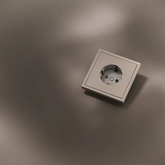 Накладка для розетки с заземлением и защитными шторками, S70 Metal (платина) vlsm000710