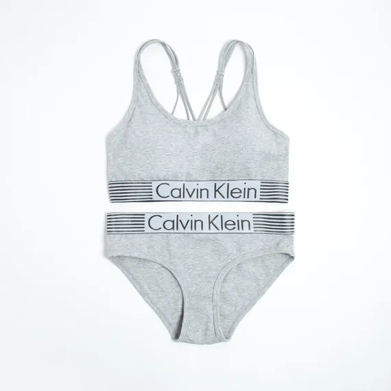 Комплект женский (топ с тонкими лямками, трусы), цвет серый МИКС, размер 44-46