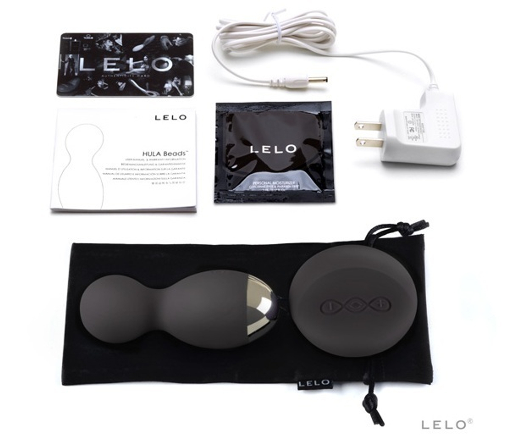 Вагинальные шарики Hula Beads Black с ДУ (Цвет: черный)