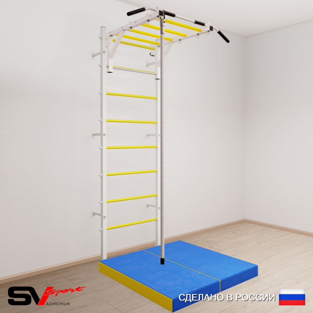 Шведская стенка Sv Sport усиленная 6294 (Турник рукоход/Канат/Мат 1м)