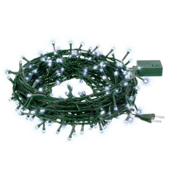 Электрогирлянда внешняя Нить 20м 200LED, холодный белый, 8 режимов, с коннектором, темно-зеленый каб