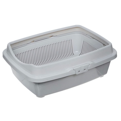 Туалет для кошек полная комплектация светло-серый