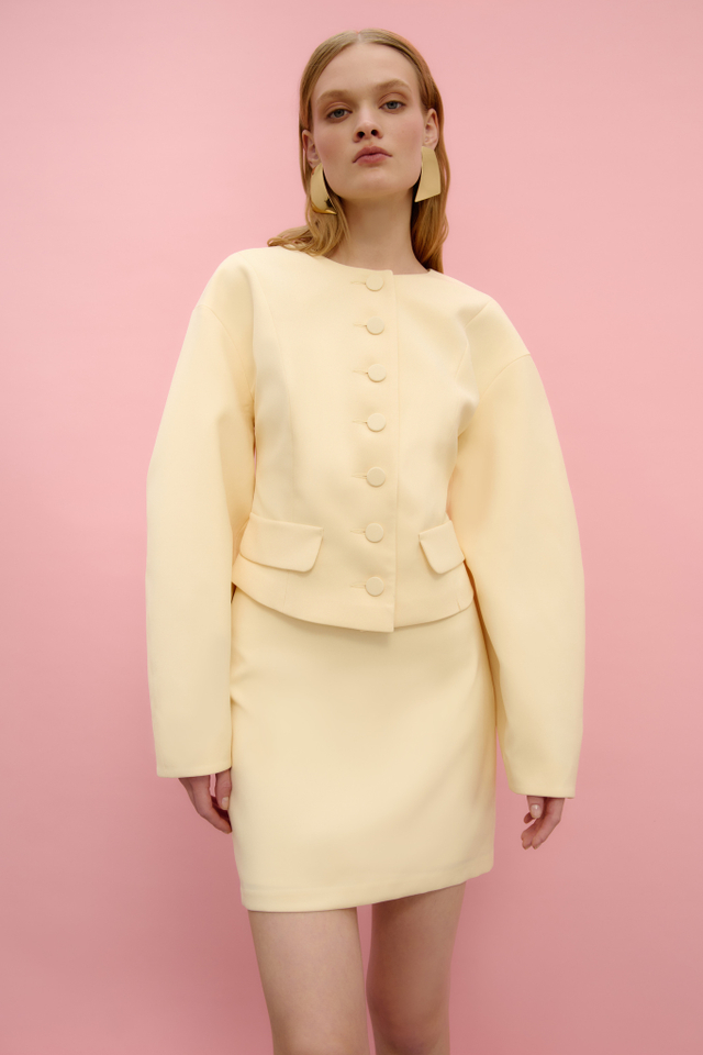 Юбка мини из костюмной ткани