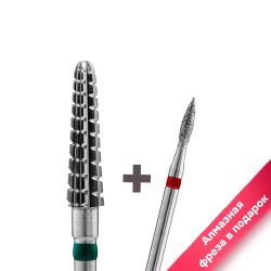 Твердосплавная фреза Тайфун Ирма Конус закругленный, зеленая, 4мм