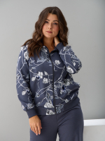 Костюм с брюками КБ-184/графит-плетистаяроза