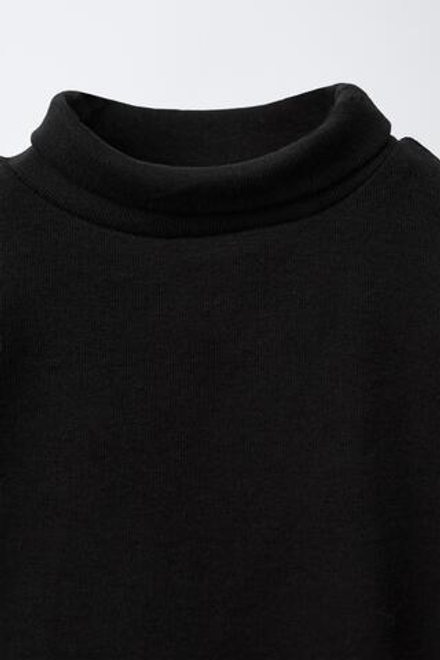 ZARA ТОП С ВОРОТНИКОМ-СТОЙКОЙ, ЧЕРНЫЙ