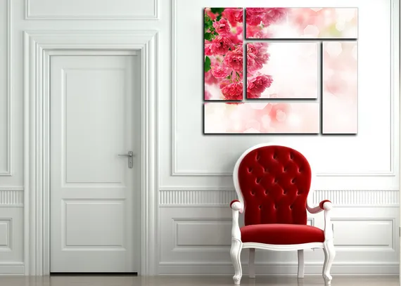 Модульная картина "Розовые блики"