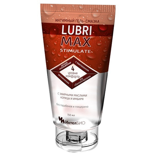Возбуждающий интимный гель-смазка на водной основе ИнтелБИО Lubrimax Stimulate 150мл