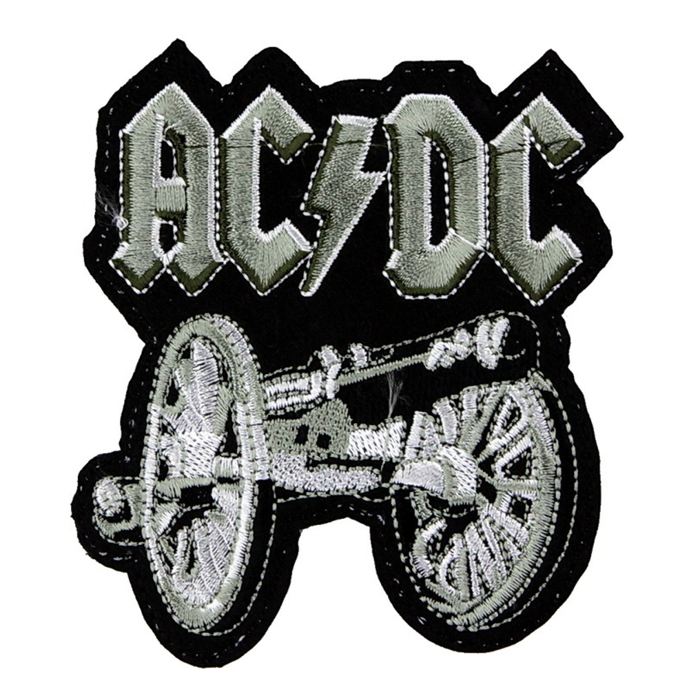 Нашивка AC/DC (пушка, черная) 95Х105